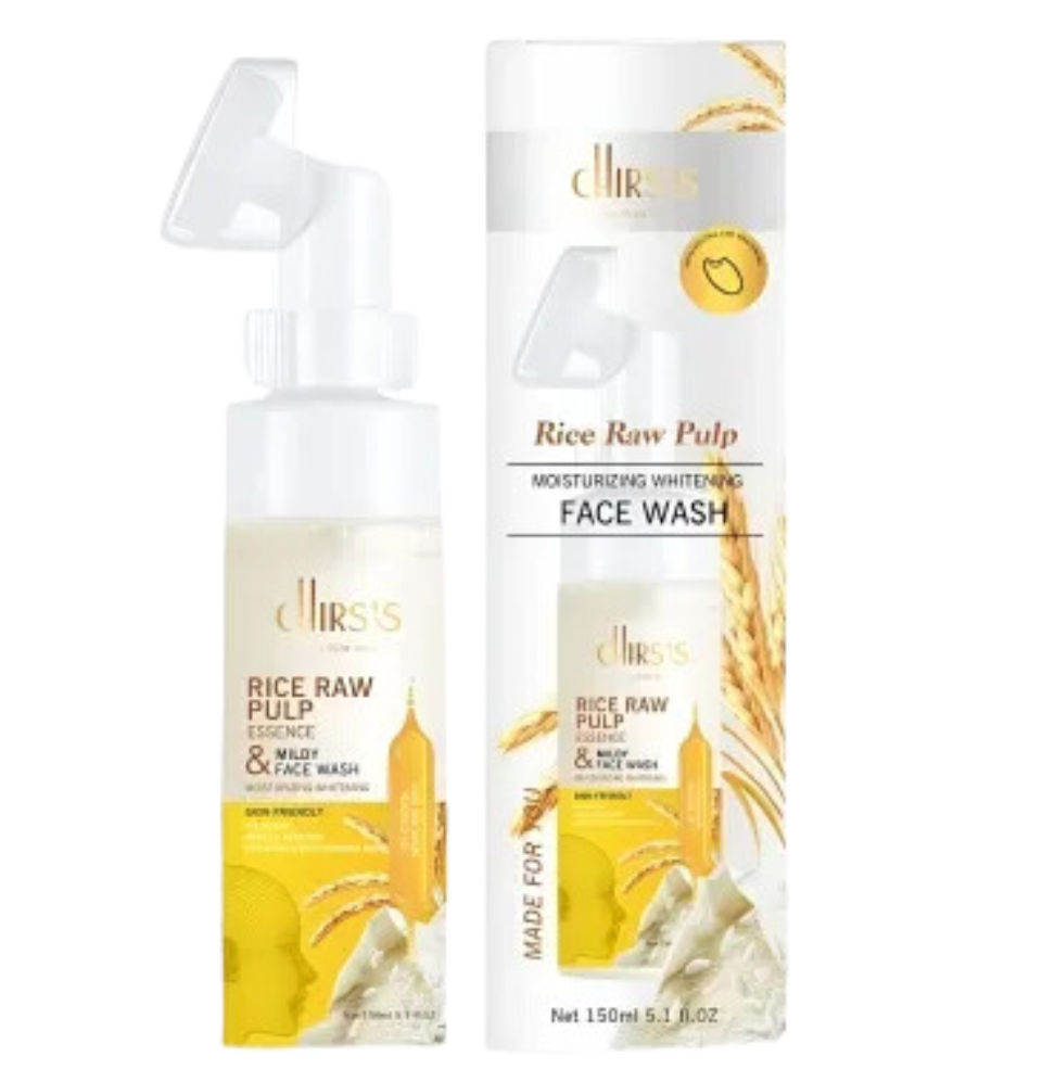 Chirs's Rice Raw Pulp Essence Face Wash Moisturizing Whitening Cleansing Mousse 150ML