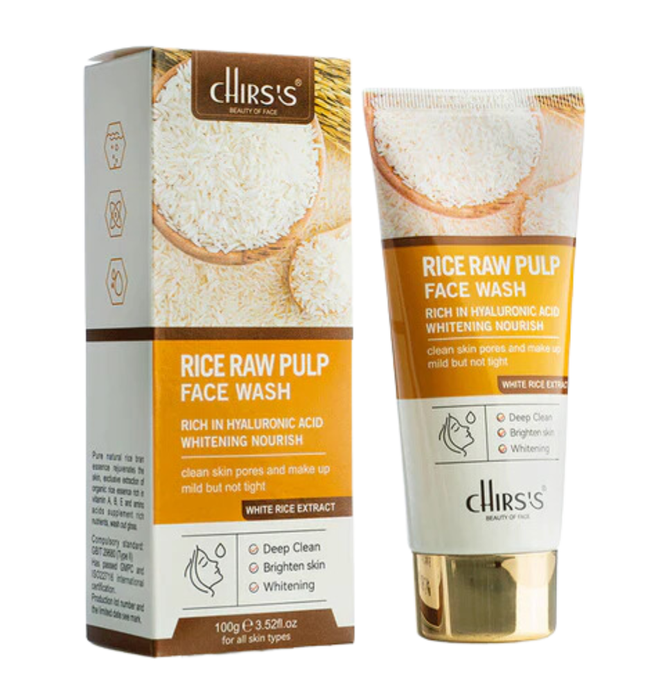 Chirs's Rice Raw Pulp Face Wash Rich In Hyaluronic Acid Whitening Nourish 100g