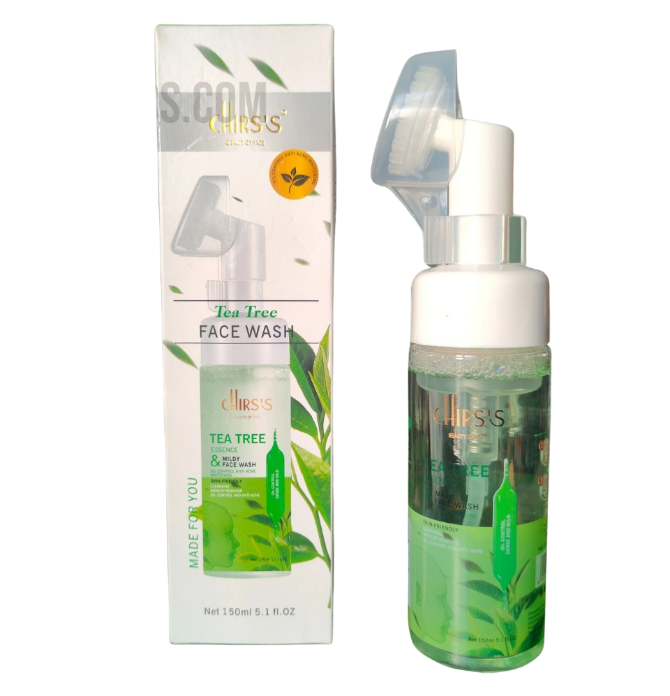 Chirs's Tea Tree Face Wash Oil Control Anti Acne Whitening Cleansing Mousse 150ML