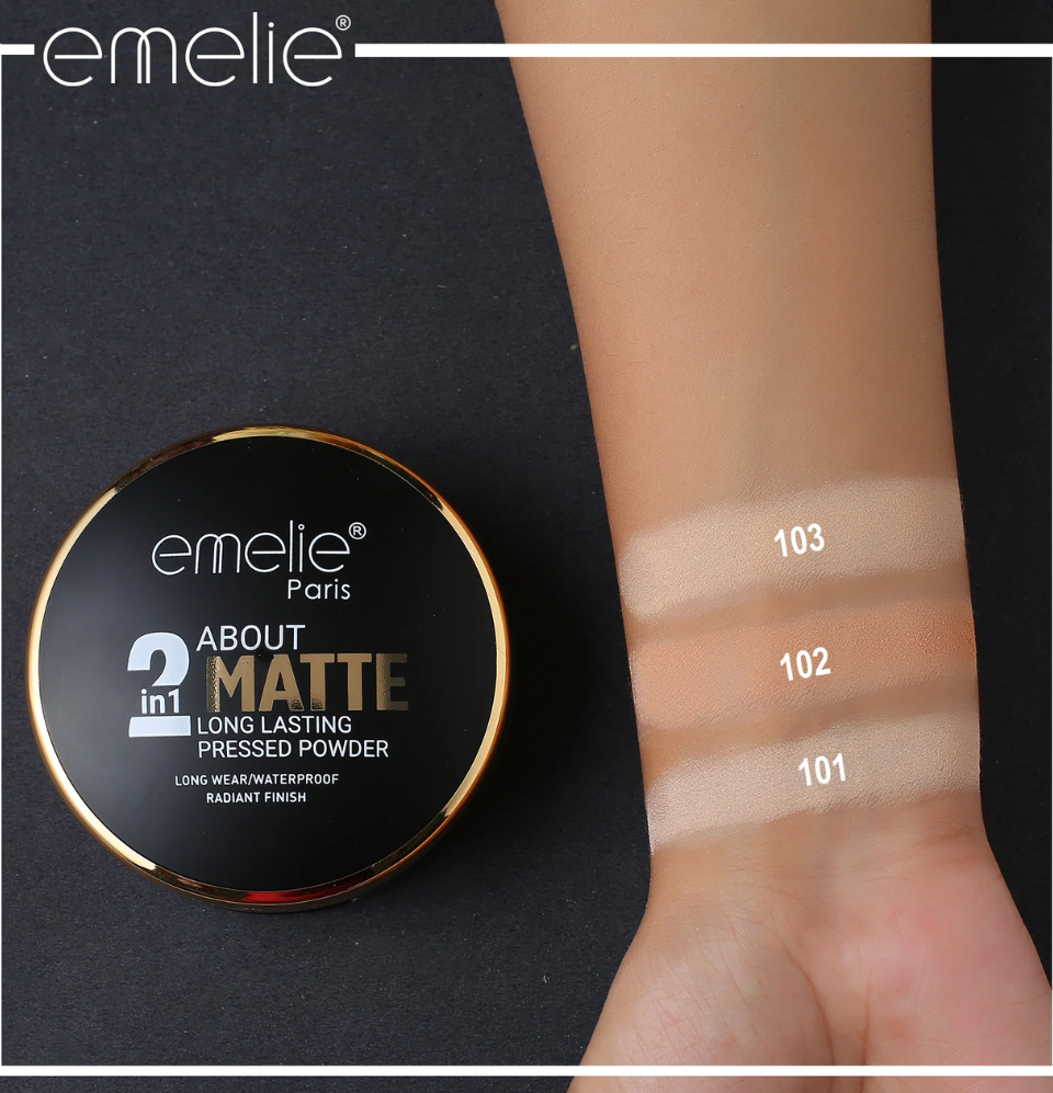 Emelie 2 in 1 Matte Pressed Powder