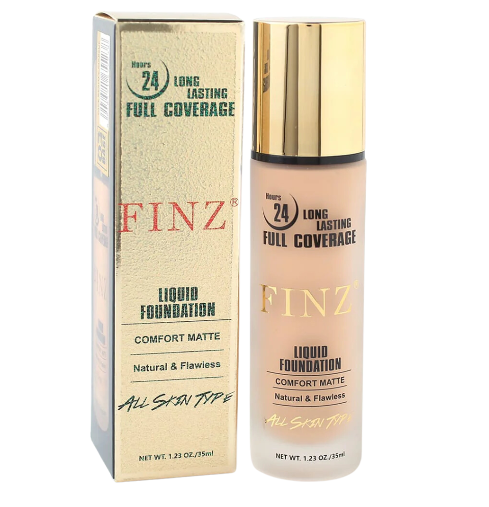 FINZ 24 Hours Long Lasting Full Coverage Liquid Foundation Comfort Matte Natural And Flawless