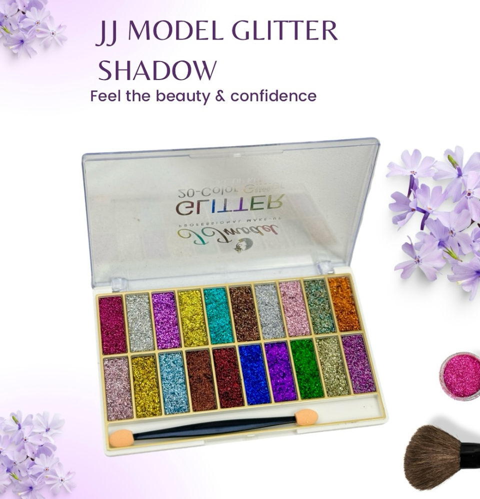 JJ Model Pressed Glitter Eyeshadow Palette