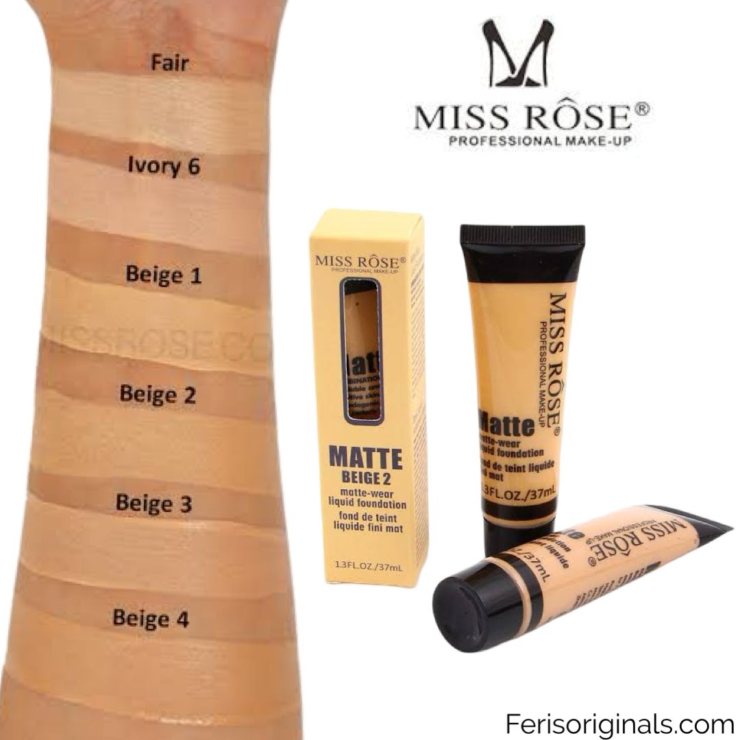 Miss Rose Full Coverage Matte Foundation Tube